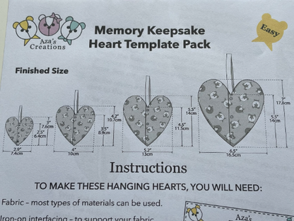 PDF Heart Sewing Pattern. Downloadable File. Full Instructions & Video Tutorial.